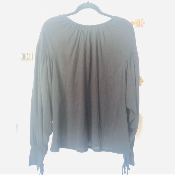 Free People Beach Black Long Dolman Sleeve Top Size Small - Picture 5 of 6